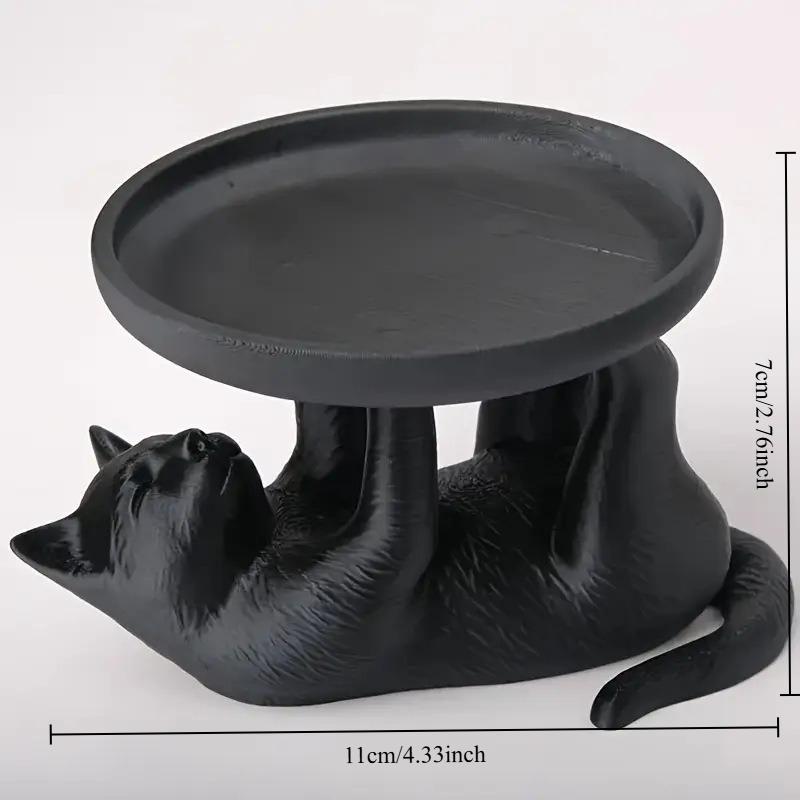 

Cute Cat Jewelry Tray Desktop Organizer Decorative Storage Plate for Rings Earrings Necklaces Home Decor Ornament чёрный