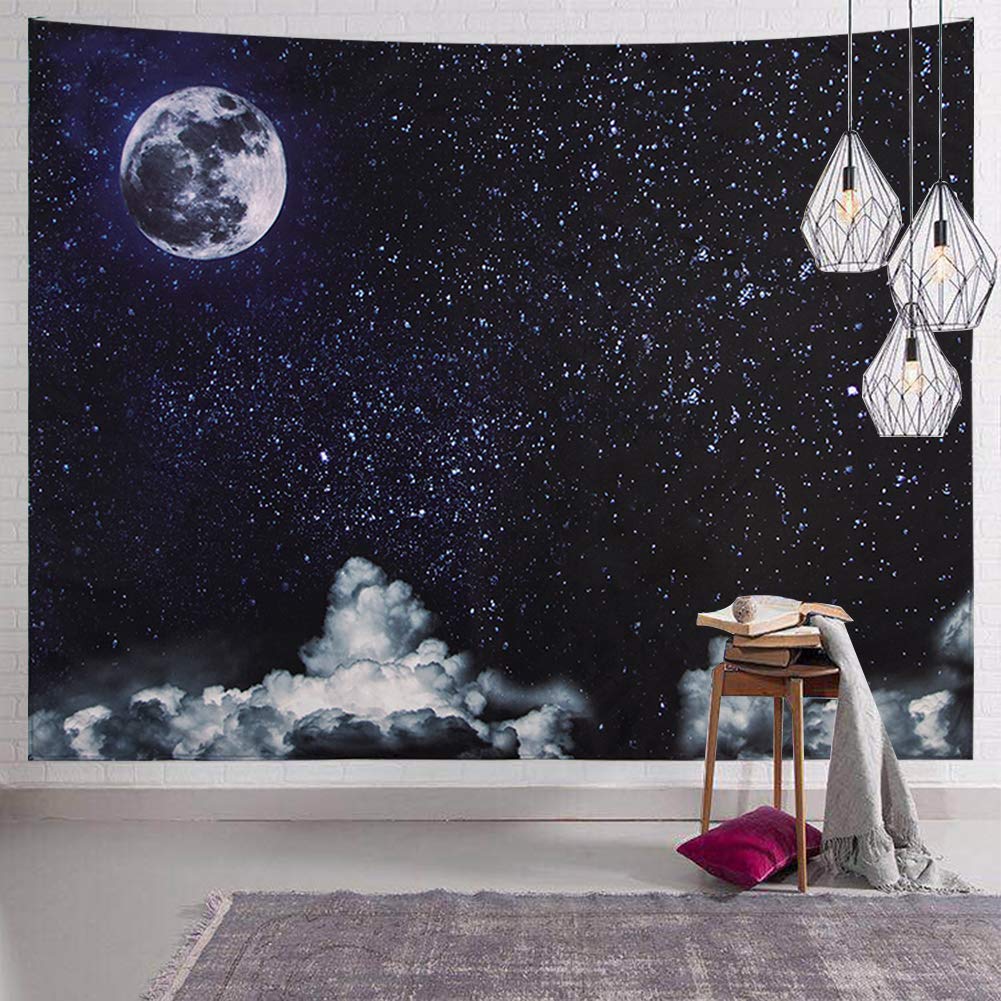 Full Moon Tapestry Galaxy Tree Starry Sky Mystic Psychedelic Art Tapestry bedrooms macrame wall hanging room decor aesthetic