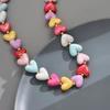 Acrylic Heart Shaped Necklace Colorful Women's Jewelry Accessory Snake Bone Chain Necklace  Gift