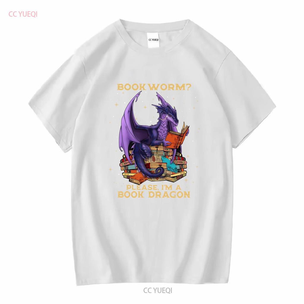Dragon Book T Shirt Bookworm Reading Lover Long Or Short Sleeves Vintage Washed Slightly Breathable Stretched Unisex Graphic