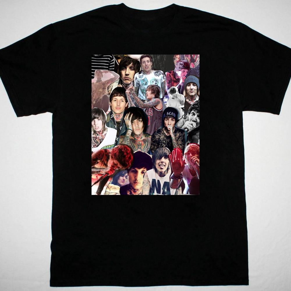 

Oliver Sykes Bring Me the Horizon Collage Men T-shirt Black Tee JJ4772 Unisex T-Shirt S