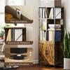 Bookshelf With 6 Open Compartments And Adjustable Shelf For Living Room Office 75x34x172 Cm Rustic Brown