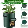 PE Potato Plant Bag Round Dark Green Breathable Plant Flower Pot Vegetable Planting Bucket Plant Basin Outdoor For Garden