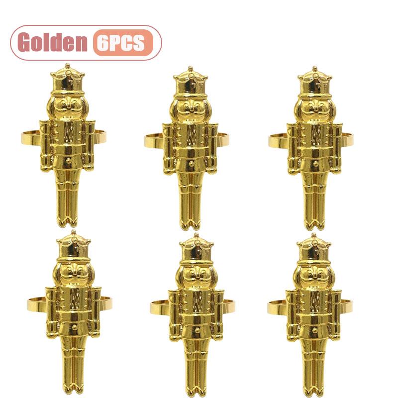 Weihnachts-Nussknacker Serviettenring Kreativer Soldatenwächter Serviettenhalter für Feiertags-Tischdekoration Party Neujahr Essdekoration