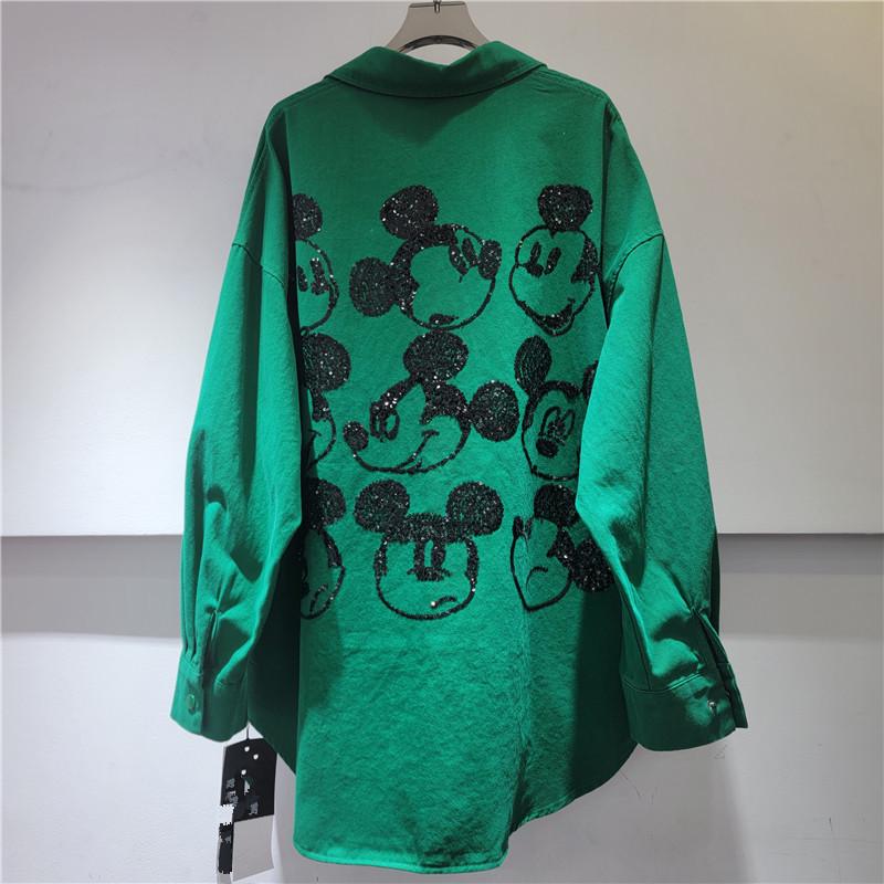 2026 Spring Women's European Style Irregular Top with Mickey Sequins