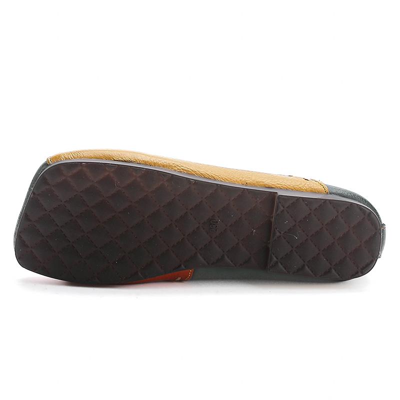 Neue Handgemachte Rindsleder Schuhe Damen Luxus Vintage Loafer Frau Patchwork Quadratische Zehenpartie Flache Schuhe Damen Flache Slip-On Mokassins