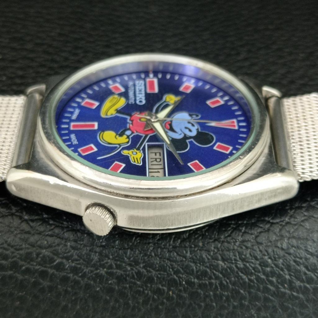 VINTAGE SEIKO AUTOMATIC 7009A JAPAN MENS MICKEY DIAL WATCH a709592-1
