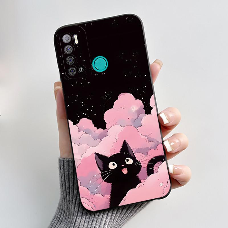 For Tecno Pouvoir 4 Pouvoir 4 Pro LC7 LC8 Case Luxury Cute Love Rabbit Funny Phone Casing Black Silicone Protective Back Cover