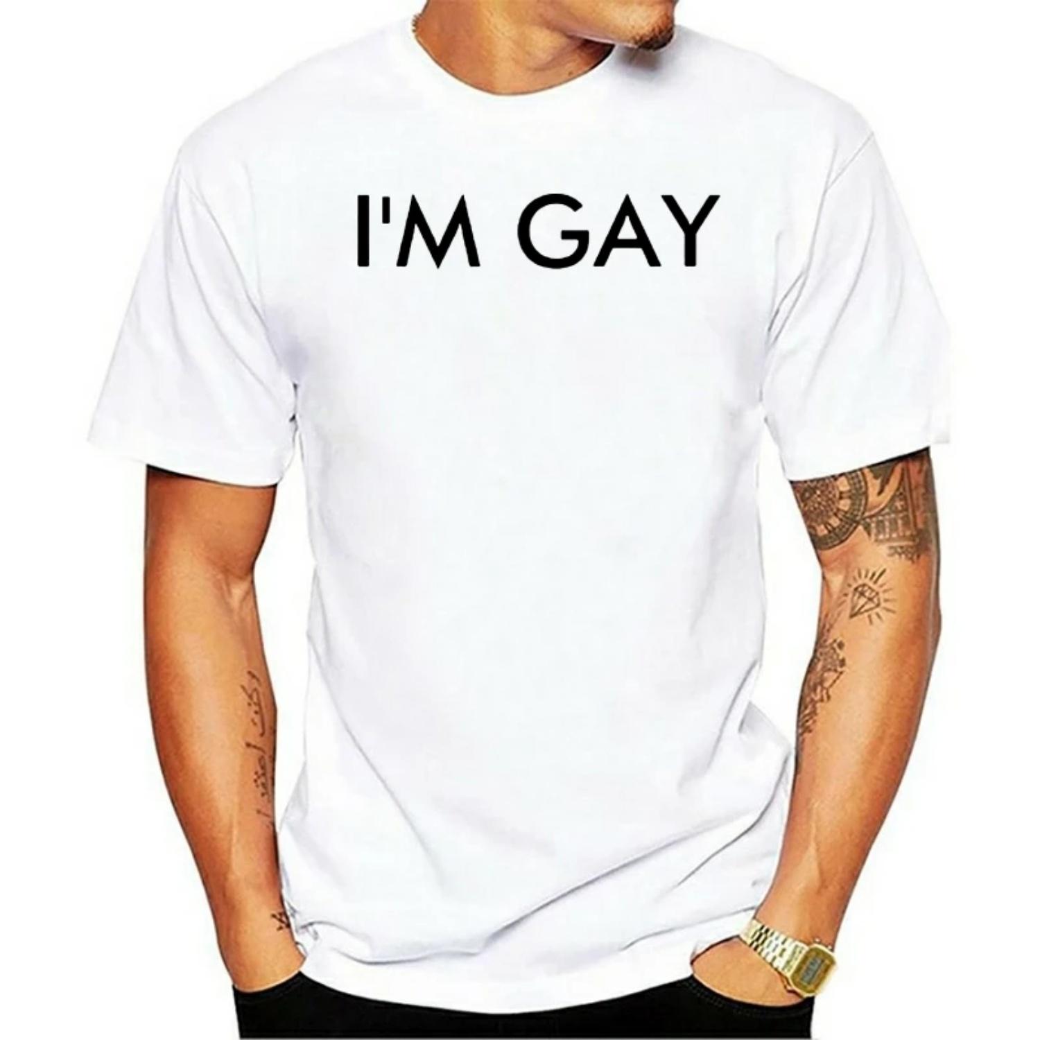 

2025 Printed Men T Shirt Cotton Short Sleeve i m GAY Women XXXXXL чорний