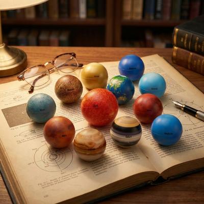 10Pcs Solar System Planet Soft Sponge Ball Safe Elastic PU Ball Educational Stress Relief Toy Science Teaching Learning Toy