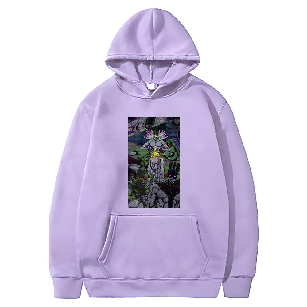 Hot Anime JoJo's Bizarre Adventure Made In Heaven Graphic Hooded Men Women Manga Hoodie Plus Size Streetwear Harajuku Sweatshirt
