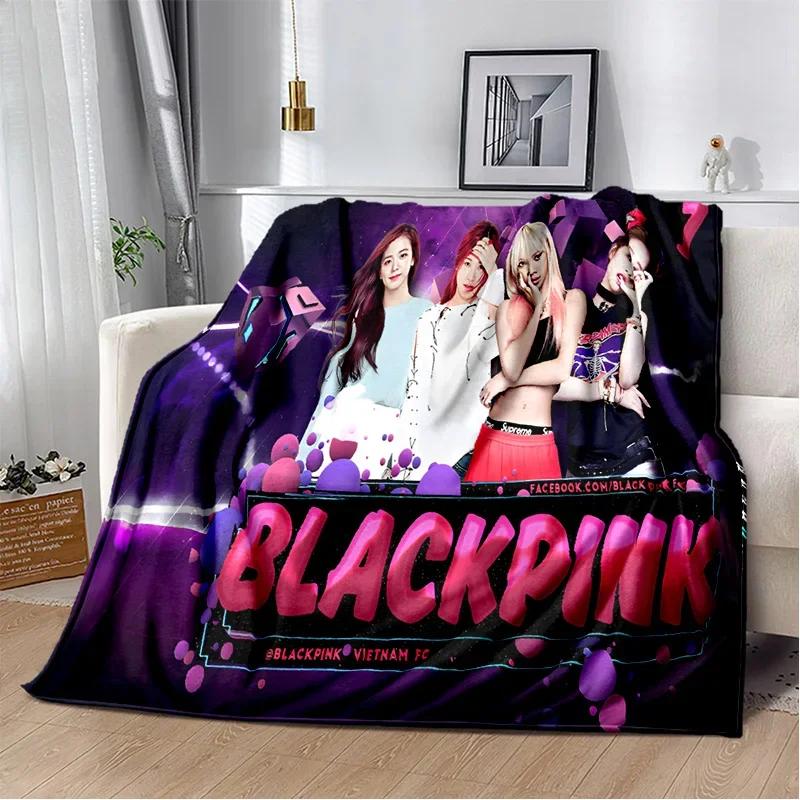 Kpop Girls 3D Pink Lisa JISOO HD Soft Flannel Blanket for Beds Bedroom Sofa Picnic,Throw Blanket for Cover Outdoors Leisure Gift 75x90cm( 29x35in )