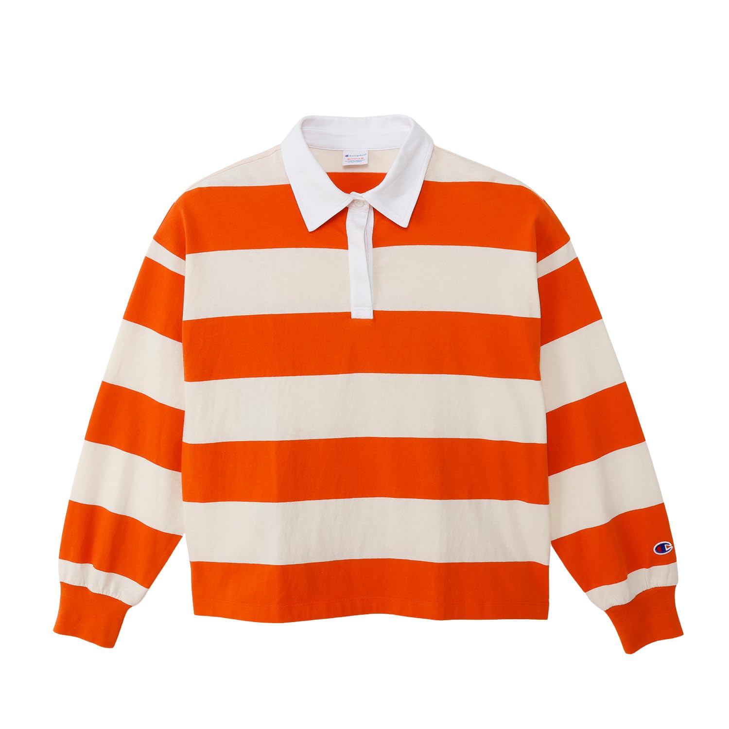

Champion Casual Long Sleeve x Women s T-Shirt, 100% Cotton, Off-White Orange, CW-B401