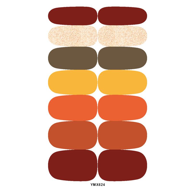 Autumn Maple Leaf Full Cover Waterproof Nail Art Stickers - Japanese Style Floral Design