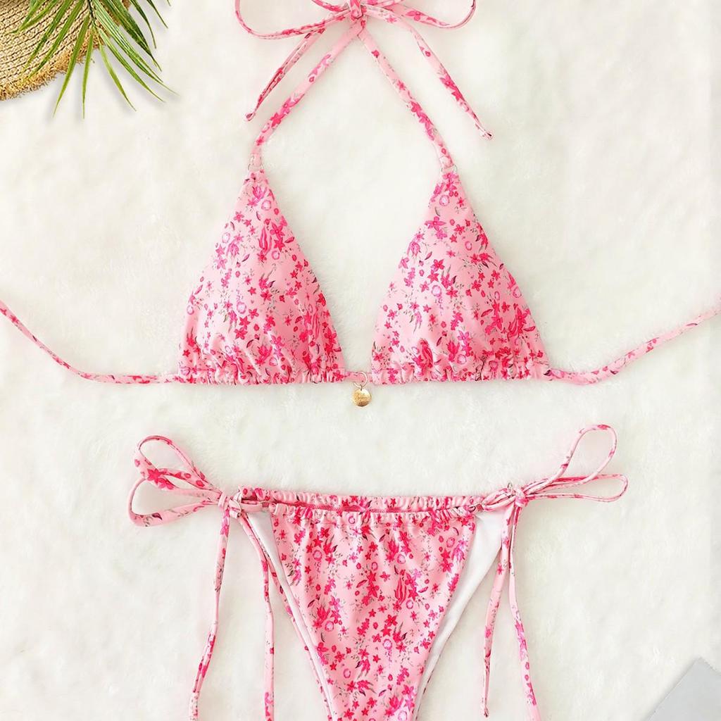 2025 Starfish Lace-up Triangle Bikini - European & American Style, Sexy Split Swimsuit for Women