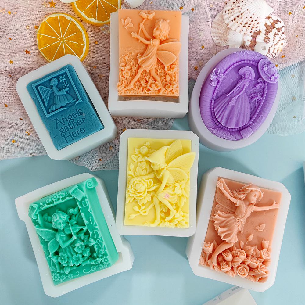 Retro Praying Angel Garden Fairy Silicone Mold for Soap, Candle, or Plaster Epoxy