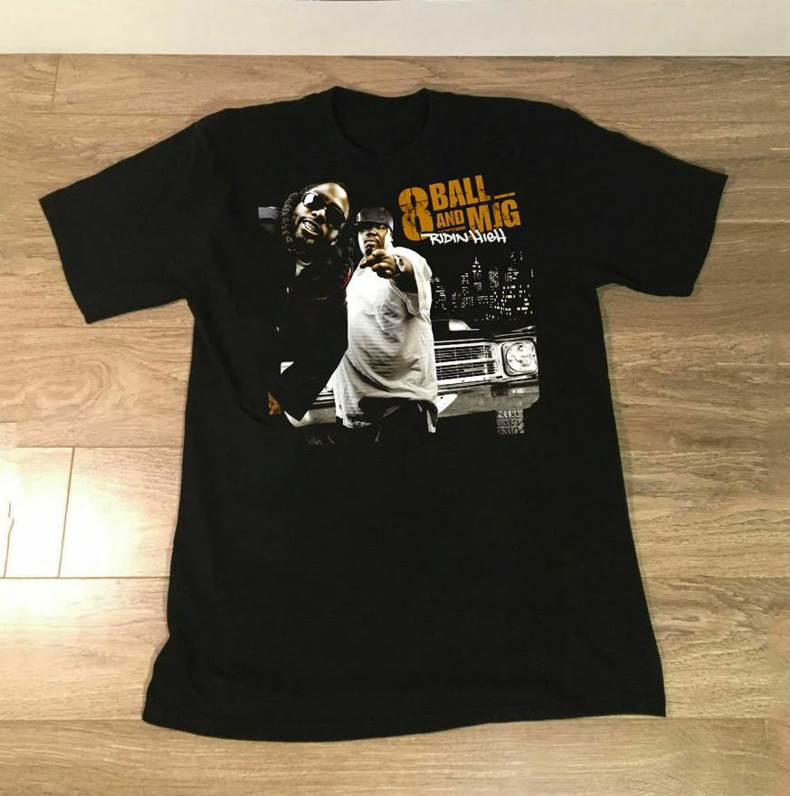 Ridin HIP HOP Style 8Ball & MJG Band Shirt Classic Black Unisex S-5XL LI907 Unisex T-Shirt XXL