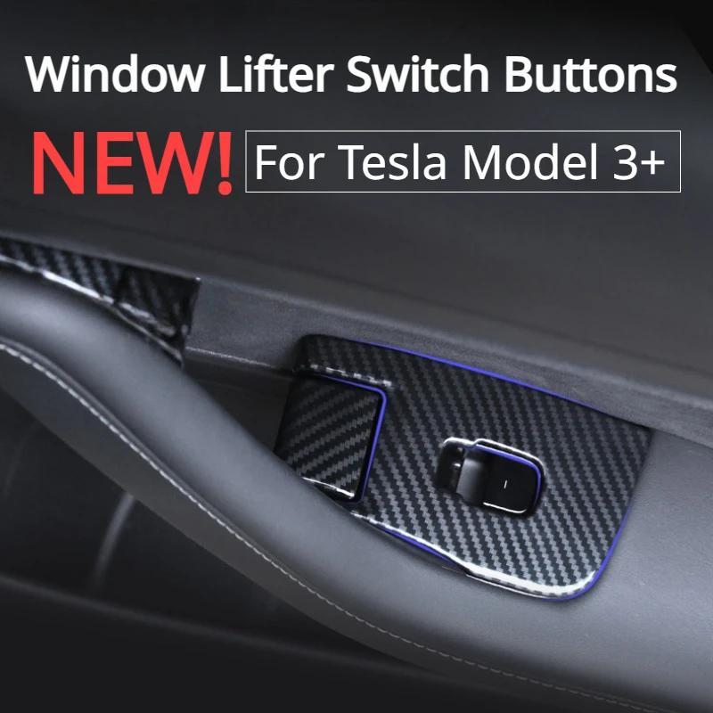 Per Tesla Model 3 Y Maniglia Tirante Porta Finestrino Pulsante Interruttore Alzacristalli Cornice Copertura Adesivo Pannello Modello 3 Highland 2024 Accessori
