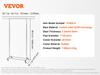 SucceBuy Clothing Garment Rack Heavy Duty Clothes Rack Adjustable Length Clothes Rack w/ Bottom Shelf & Wheels for Laundry Room