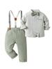 Completo Formale Due Pezzi per Bambino Primavera/Autunno: Set Salopette da Gentiluomo per il Primo Compleanno