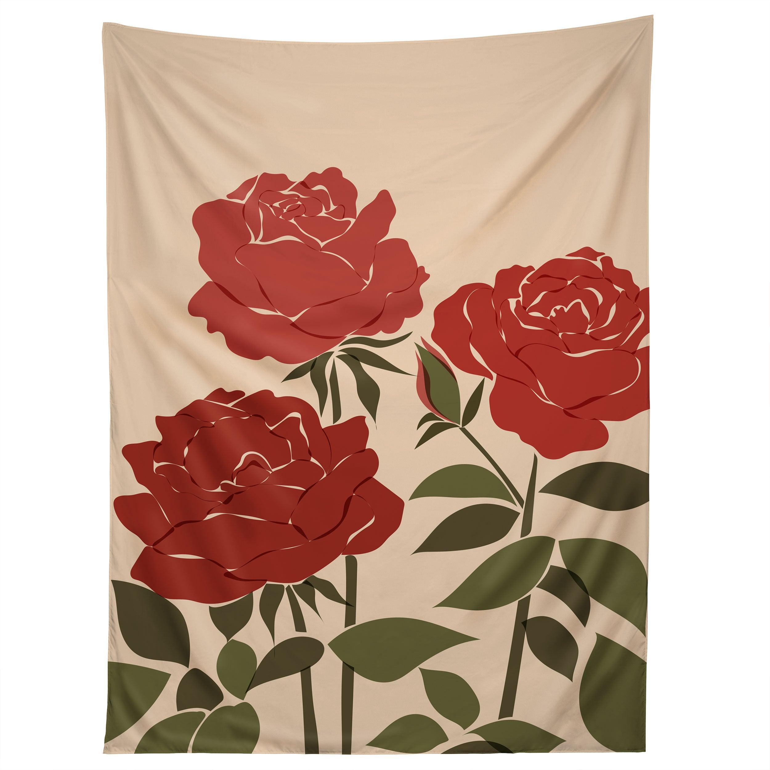 ABSTRACT ROSES tapestry 75x100