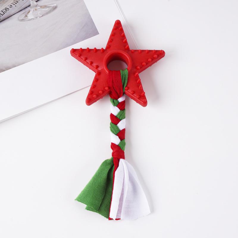 8pcs Dog Chew Toys for Small Breeds • Christmas Rope Knots & Fabric Strips • Teething Molar Toys to Relieve Boredom
