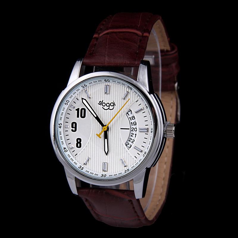 

Men Watch Fashion Sports Quartz Clocks Mens Watches Leather Date Watch Relogio Masculino коричневый