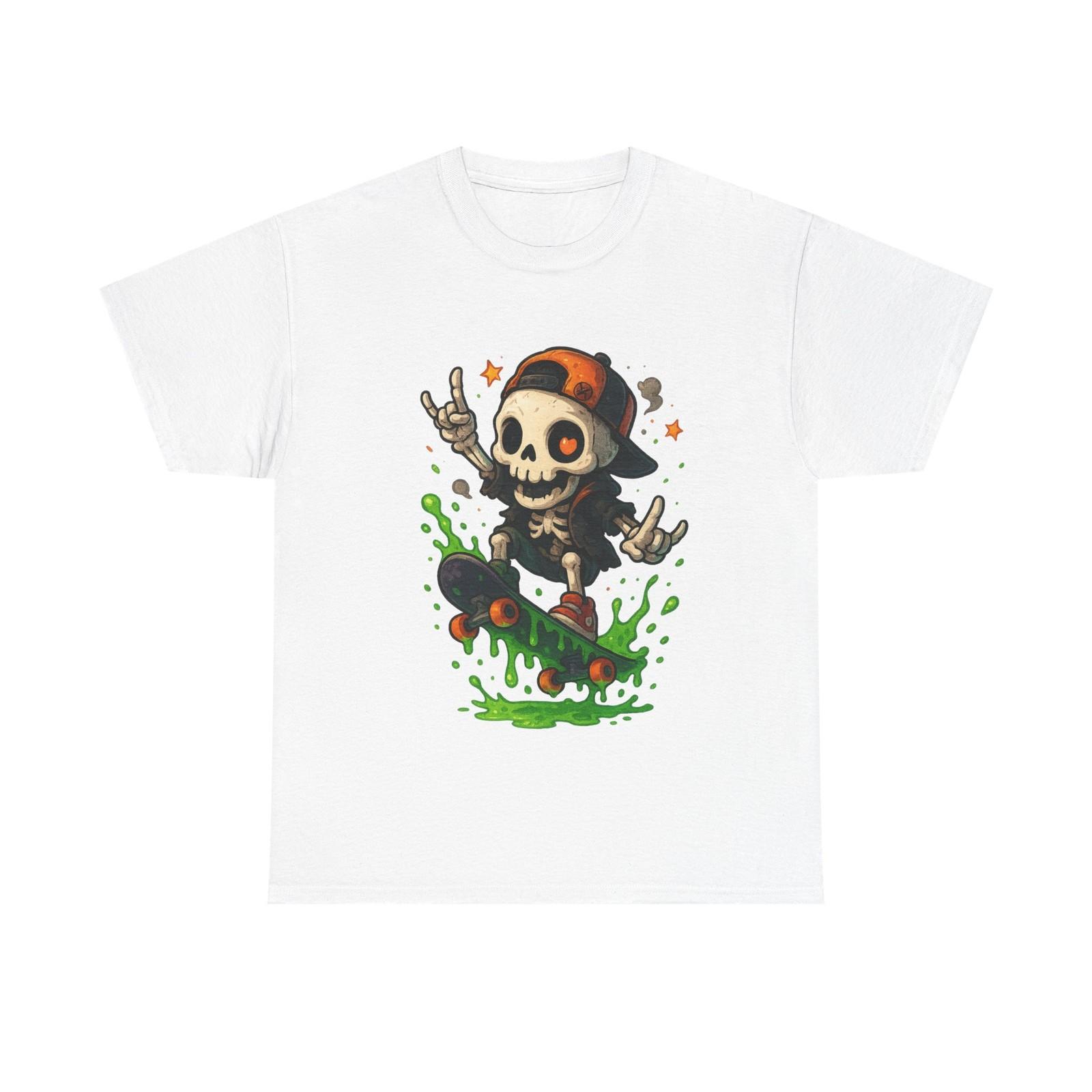 Skate Punk Skeleton T-Shirt, Streetwear Fashion, Gift for Skaters, S разноцветный