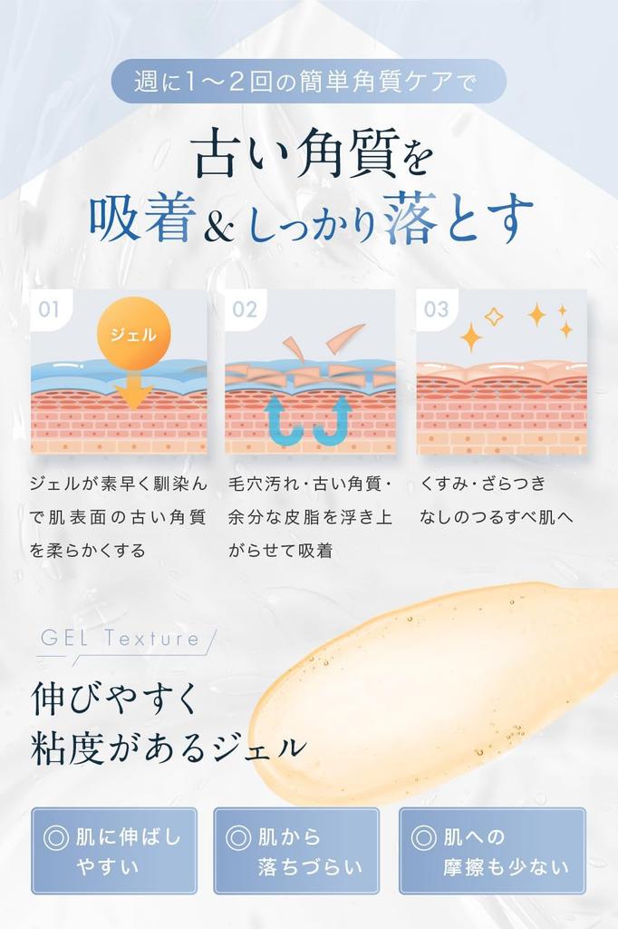 NANOA Peeling Gel, Dermatologist-Recommended, Human Stem Cells, Nose, Blackheads, Dead Skin, and Pore Care, Facial, Ceramide, Hyaluronic Acid, Additiv