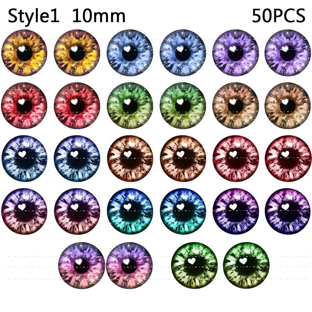 25Pairs 6/8/10mm Doll Glass Eye Round Dragon Cat Eyes In Pairs Flatback Cabochons Decoration Keychain DIY Accessories