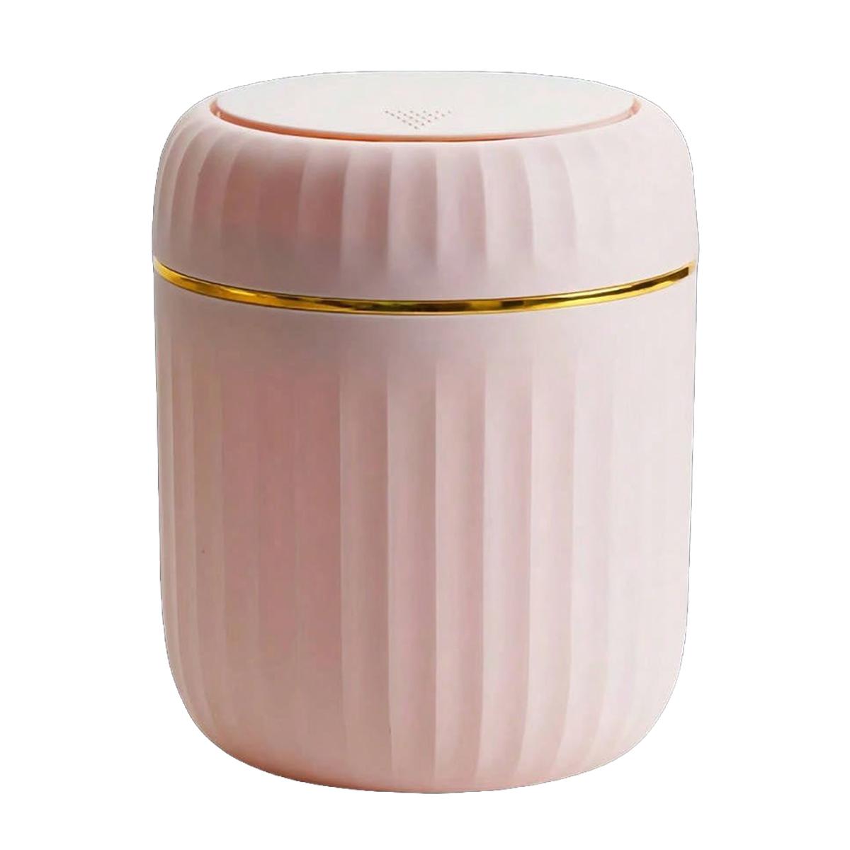 

Durable Mini Countertop Trash Can with Press-Open Lid, Roman Column Design, Space-Saving Desktop Waste Bin for Home & Office світло-рожевий колір