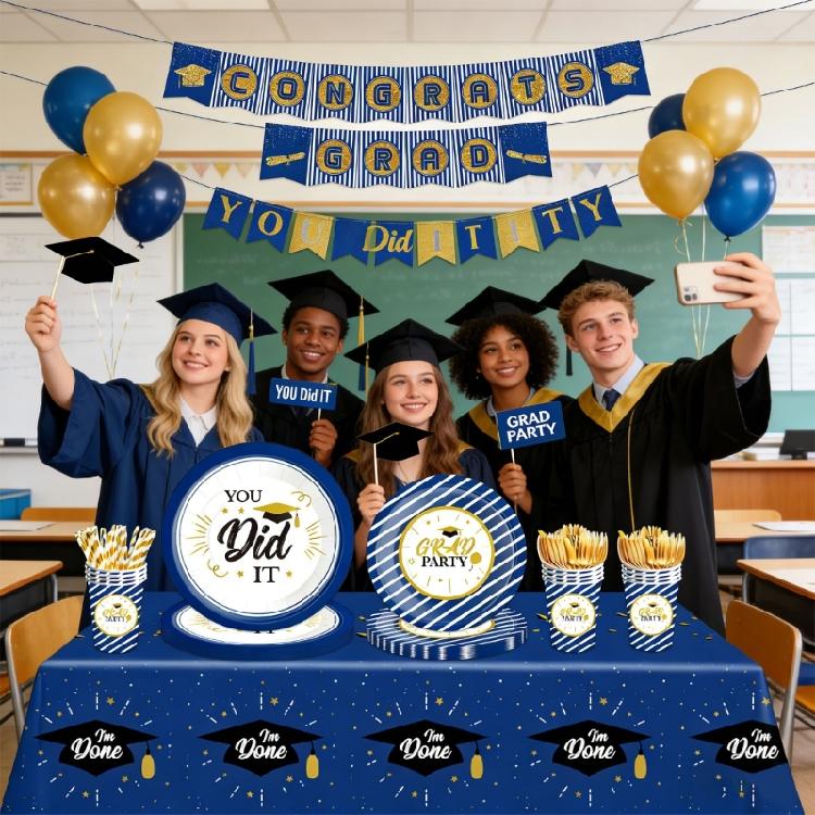 Stylish Graduation Gathering deck White Cardstock Pack For Fast Party arrange