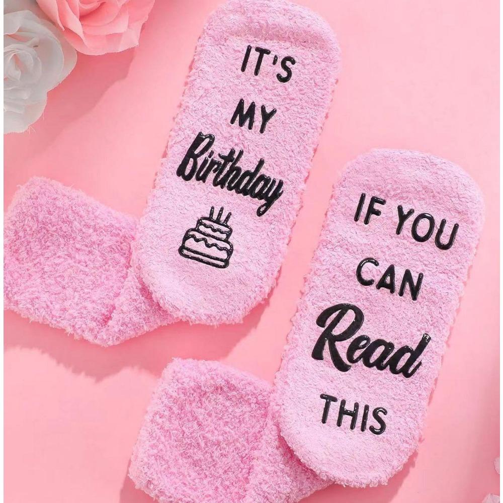 Luxury Fuzzy Wine Socks In Cupcake Gift Packaging Women Winter Fuzzy Plush Slipper Crew Socks Funny Accessory Present for Wife