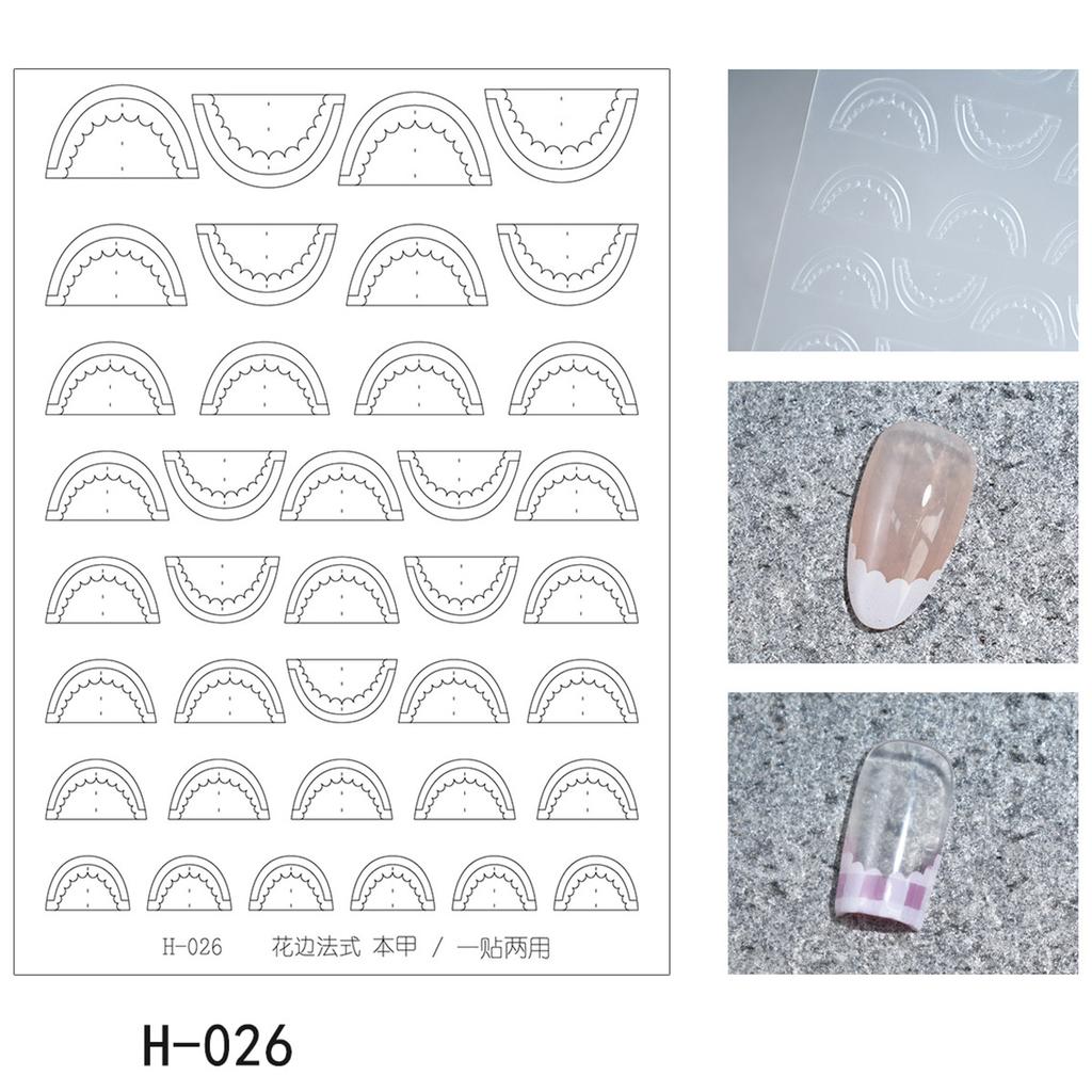 Multifunctional Hollow Lace French Nail Stickers Self-Adhesive Slider Nail Art Decals Decoration DIY Ombre Nail Art Design Tools