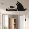Holiday Door Accents Nosy Black Cat Topper Decor, Halloween Corner Acrylic Home Decor Top Figurine for Bathroom Bedroom Gift Lovers Mysterious