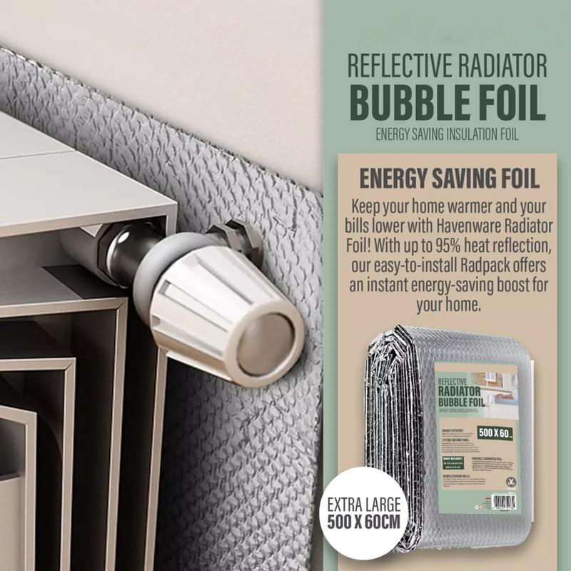 Radiator Heat Reflector Back Foil Heat Reflective Length 5M Heat Energy Saving Film Pad Aluminum Film 60cm*5m With Sticker Heat