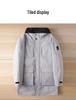 Wolf Men's Mid-Length Hooded Duck Down Jacket with Detachable Liner - Windproof and Warm for Winter