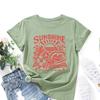 Women's Printed Loose Round Neck Short Sleeved T-shirt for Women Shirt