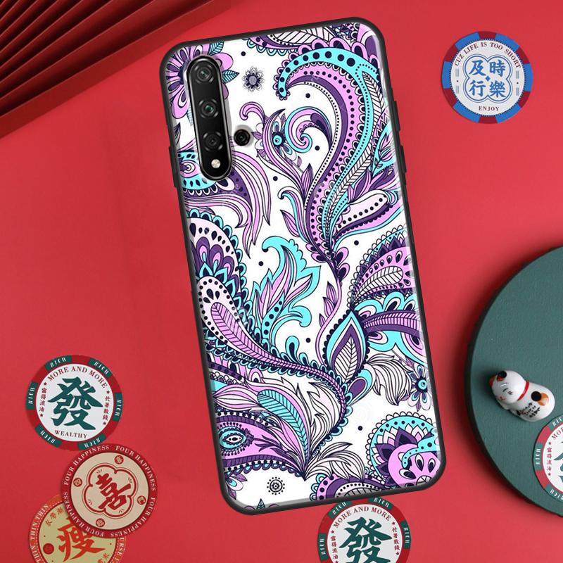 Indian Floral Henna Mandala For Huawei P20 P40 P30 Lite P60 Pro Nova 12s 11i 12i 10 9 SE 5T Y91 Y90 Y60 Y70 Y72 Y61 Case