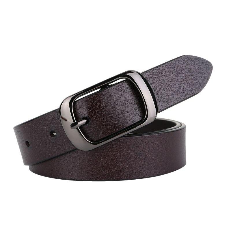 Soft Cowhide Leather Waist Belt High Quality Women's Waistband For Jeans Dress Lady Simple Casual Female Cinturones Black EMA
