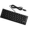USB Wired Gaming Keyboard 60 Percent RGB Backlight 61 Keys Portable Compact Keyboard for PC Gamer Typist Black