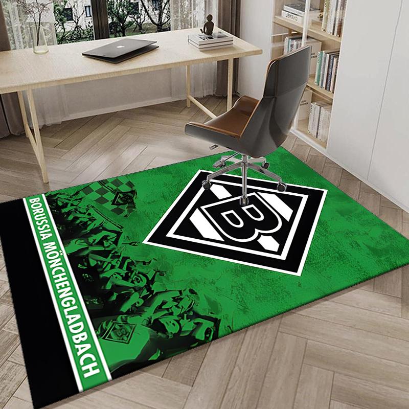 1PC Green Black Borussia Rug Game Carpet, Floor Mat for Bedroom Living Room Entryway Rug, Home Decor Idea Gift for Christmas birthday