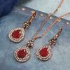 Rose gold plated resin earrings and necklace jewelry set with snake chain accessories