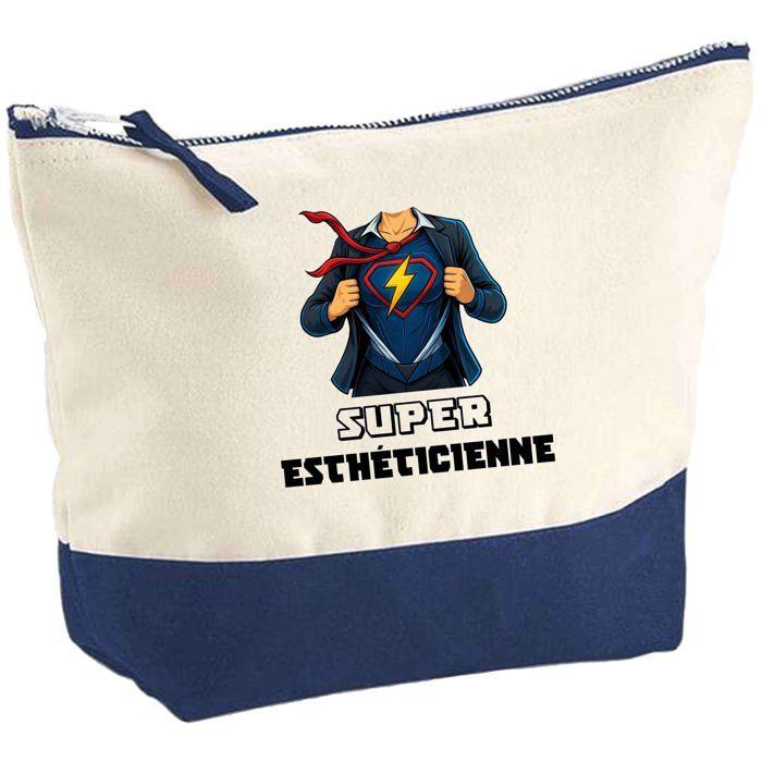 Trousse de maquillage - PLANETEE - Super Esthéticienne Femme - Grand format - Coton - Impression HD