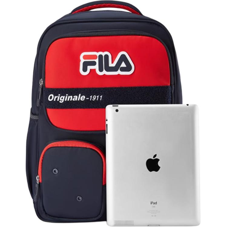 FILA Logo Zipper Nylon Kids Bag Medium Kids bags Legendary-Blue K18B511121-FNV