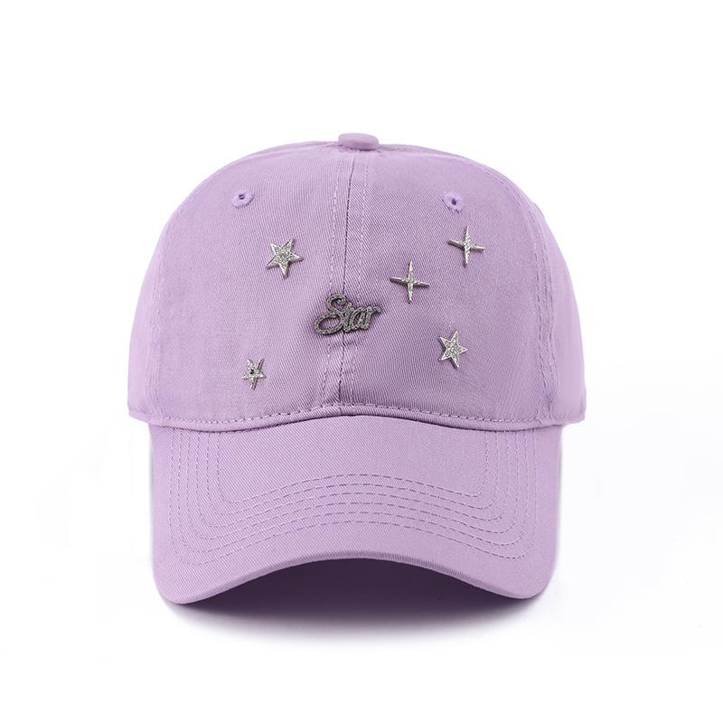 

Baseball Caps Women Soft Top Summer Hats For Women Casual Snapback Korean Style Sunshade Sun Hat 56-58cm світло-фіолетового кольору