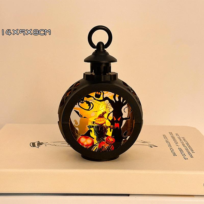 Pumpkin Lanterns Portable Small Wind Lanterns Night Lights Candlestick Lamps Festival Gifts for Kindergarten Children