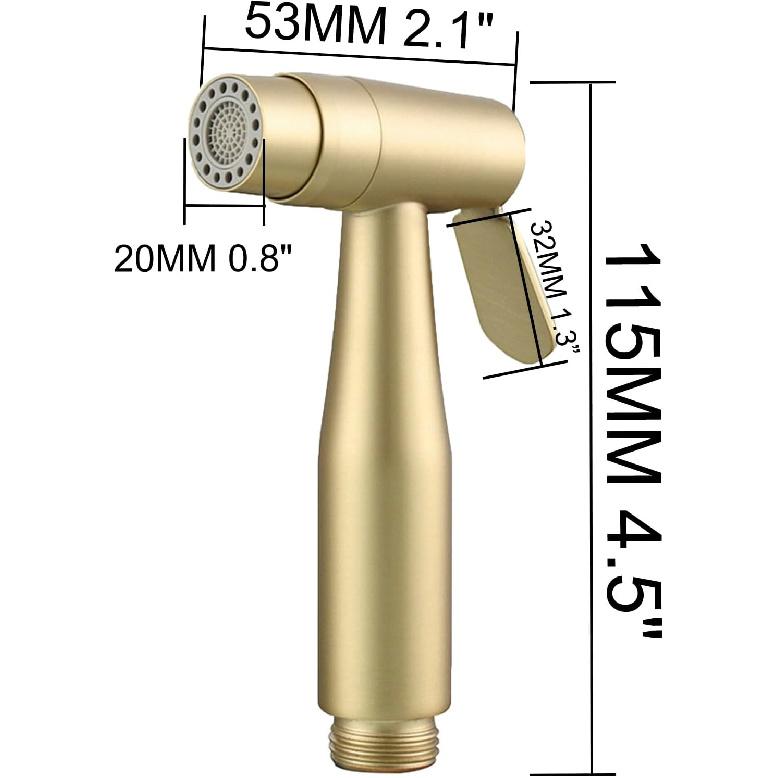 Brushed Gold Bidet Faucet Sprayer Head, Biveah Double Mode Toilet Sprayer Stainless Steel Kitchen Side Sprayer Head Replacement, KXS011BG