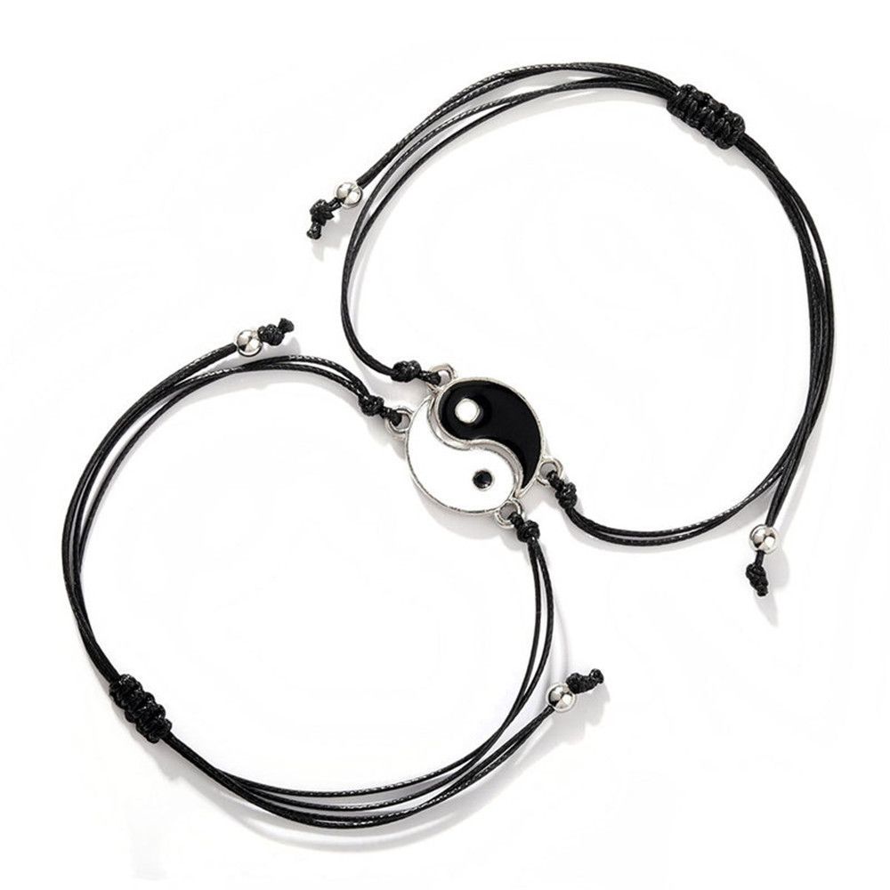 

Gift Wristband Adjustable Tai Chi Alloy Pendant Yin Yang Charm Couple Bracelet