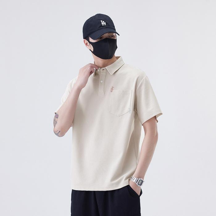 New Summer Men's Short-sleeved POLO Shirt Loose Teen Top with Collar Short-sleeved
